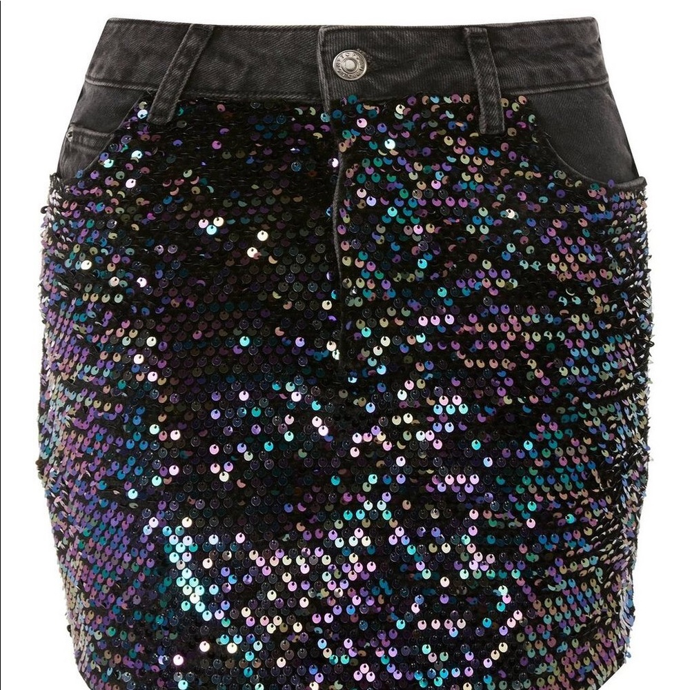 Topshop Moto Sequin Skirt